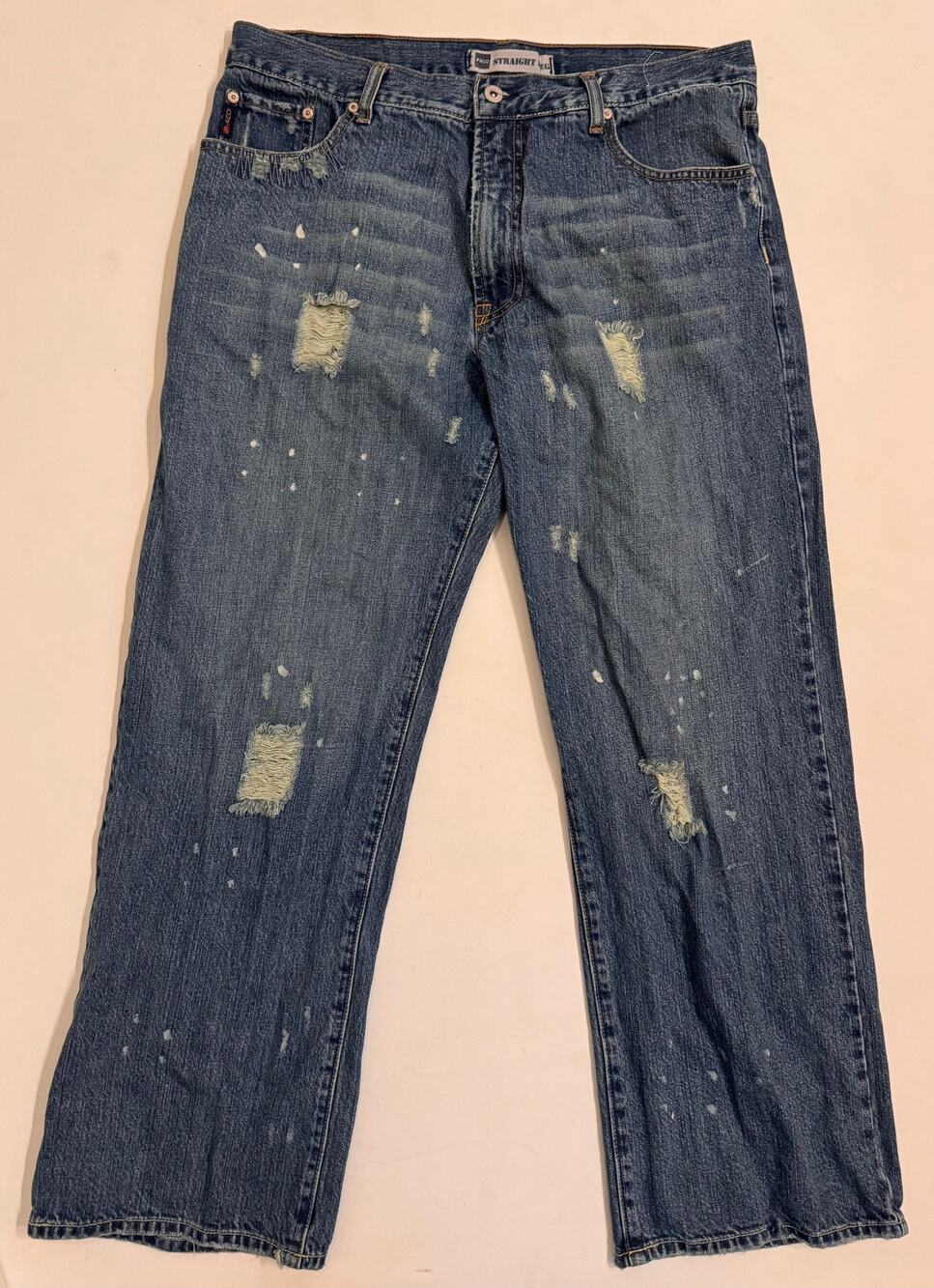 Y2K Vtg Paco Jeans Men's Straight Leg Distressed Denim Size 34x30